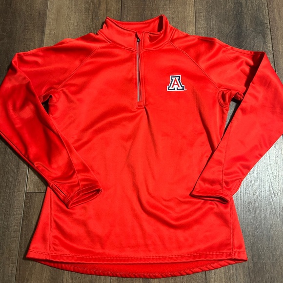 Knights Apparel Tops - University of Arizona Wildcats 1/4 Zip Pullover - Red - Women's Large
